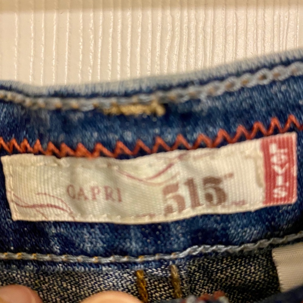 Levi’s 515 Blue Denim Stretch Cotton-blend Classic Capri-Length Jeans Size 4 - Picture 6 of 7